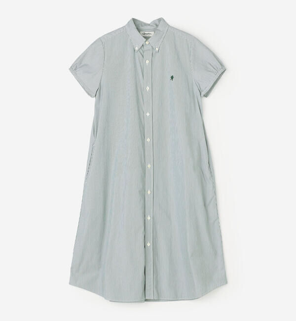  「Gymphlex | コットンストライプ フレンチスリーブシャツワンピース WOMEN」|ワンピース|