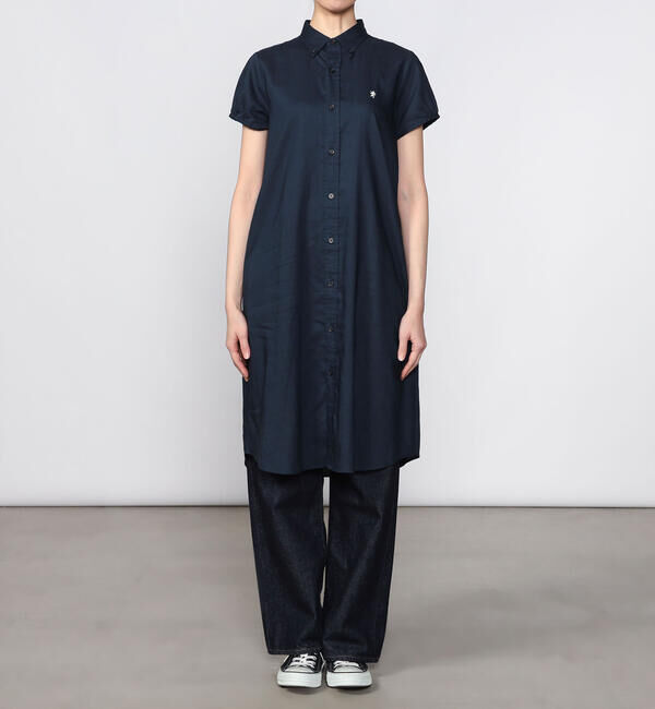 GYMPHLEX「Gymphlex | フレンチスリーブ ボタンダウンシャツワンピース WOMEN」|ワンピース|