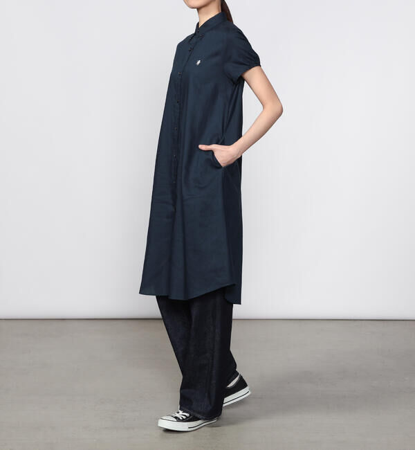 GYMPHLEX「Gymphlex | フレンチスリーブ ボタンダウンシャツワンピース WOMEN」|ワンピース|