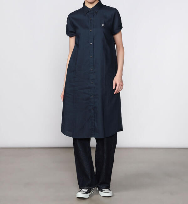 GYMPHLEX「Gymphlex | フレンチスリーブ ボタンダウンシャツワンピース WOMEN」|ワンピース|