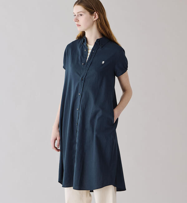 GYMPHLEX「Gymphlex | フレンチスリーブ ボタンダウンシャツワンピース WOMEN」|ワンピース|