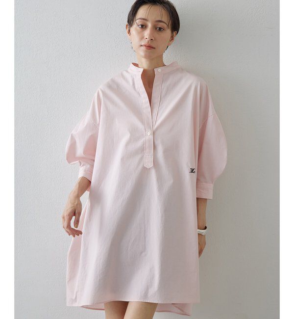  「刺繍チュニックシャツ」|シャツ・ブラウス|ピンク