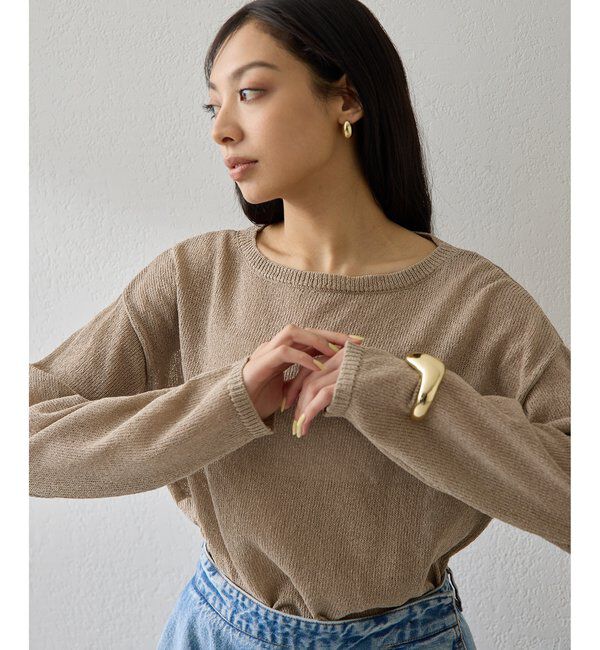  「ボートネックペーパーヤーンプルオーバー」|ニット・セーター|