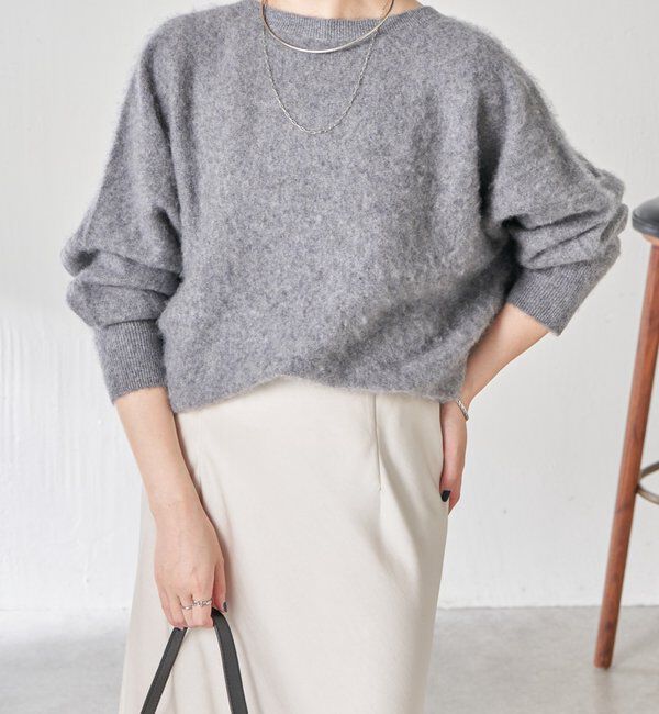  「カシミヤウールドルマンニット」|ニット・セーター|グレー