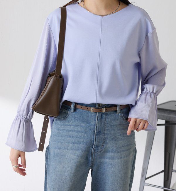  「【着映えトップス】ドッキングスリーブプルオーバー/セレモニー」|Tシャツ・カットソー|
