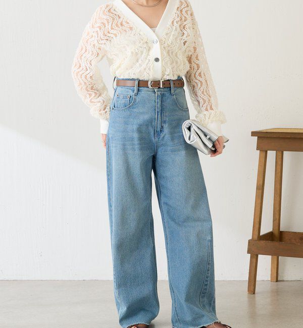  「ギャザー切替シャツカーディガン」|シャツ・ブラウス|