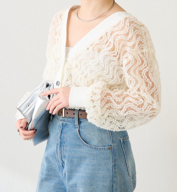  「ギャザー切替シャツカーディガン」|シャツ・ブラウス|