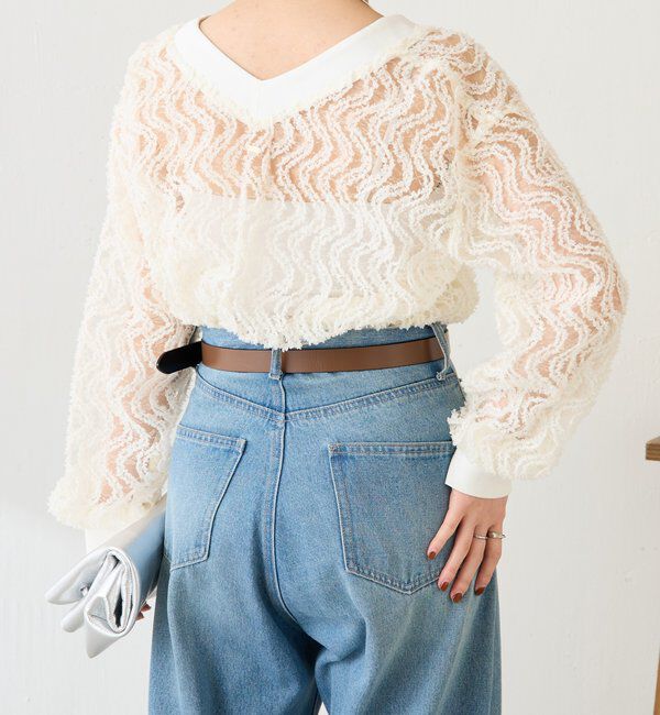  「ギャザー切替シャツカーディガン」|シャツ・ブラウス|