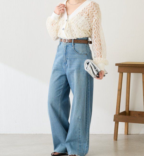  「ギャザー切替シャツカーディガン」|シャツ・ブラウス|