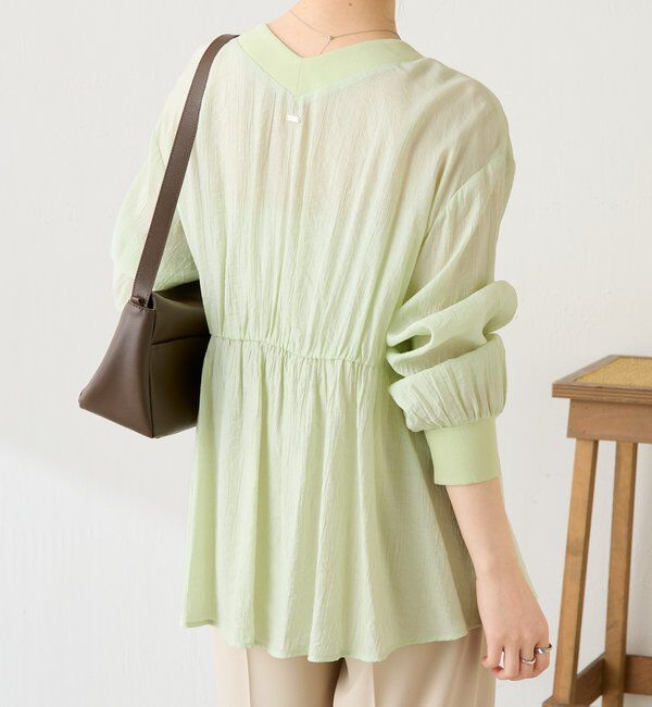  「ギャザー切替シャツカーディガン」|シャツ・ブラウス|