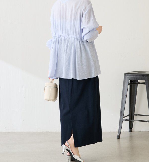  「ギャザー切替シャツカーディガン」|シャツ・ブラウス|