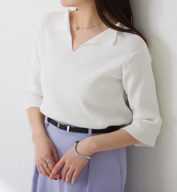  「ハーフスリーブコンパクトニット」|ニット・セーター|