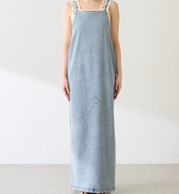  「Q.anosリラックススリムデニムワンピース」|ワンピース|