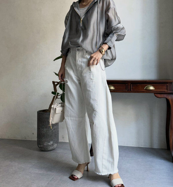  「【ベストセラーアイテム】ダメージカーブデニム」|デニム|