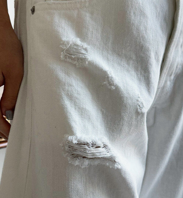  「【ベストセラーアイテム】ダメージカーブデニム」|デニム|