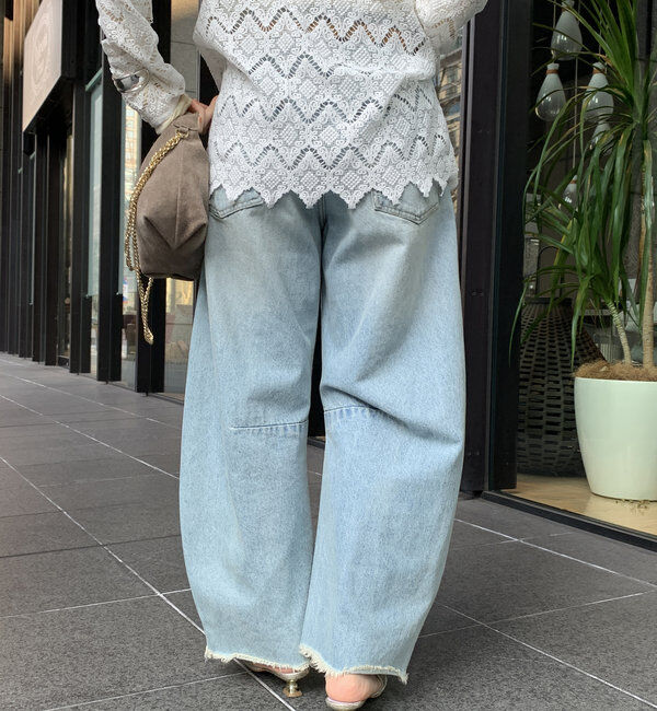  「【ベストセラーアイテム】ダメージカーブデニム」|デニム|