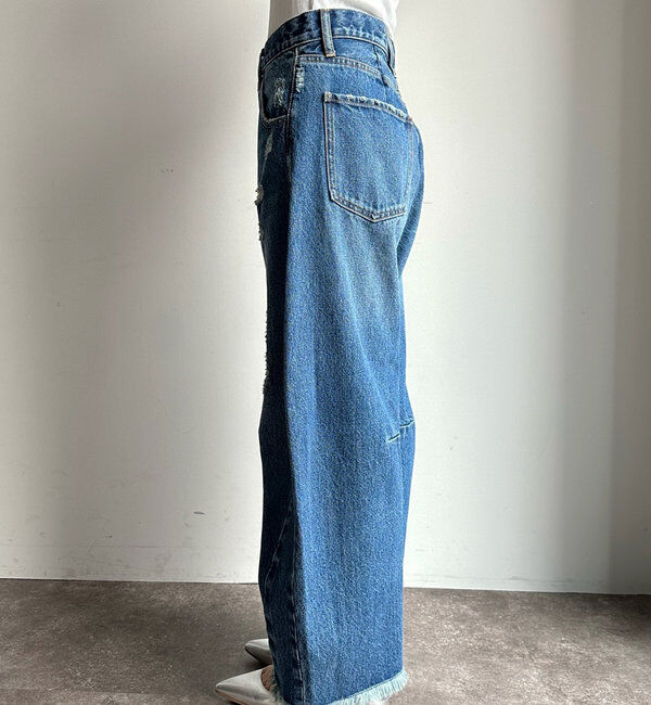  「【ベストセラーアイテム】ダメージカーブデニム」|デニム|