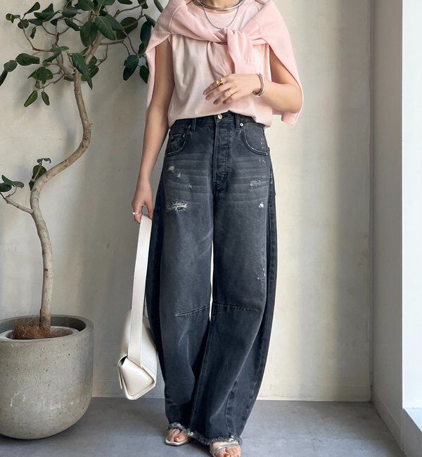  「【ベストセラーアイテム】ダメージカーブデニム」|デニム|