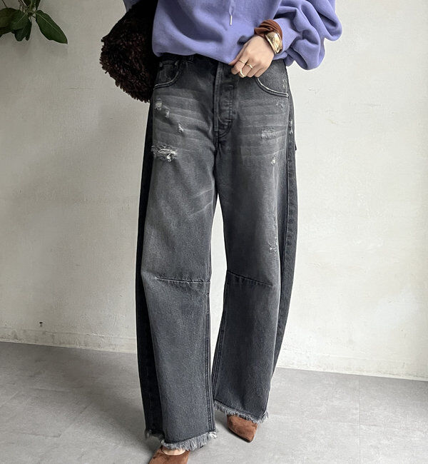  「【ベストセラーアイテム】ダメージカーブデニム」|デニム|