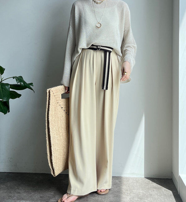  「【累計販売数3万枚突破/22色４サイズ展開！】タックワイドパンツ」|チノ|