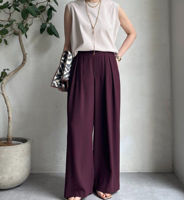  「【累計販売数3万枚突破/22色４サイズ展開！】タックワイドパンツ」|チノ|