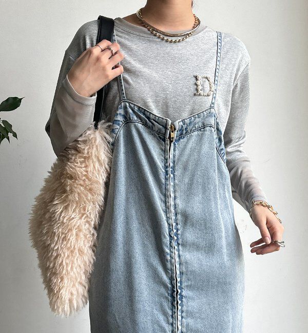  「DビジューロンTEE」|Tシャツ・カットソー|グレー