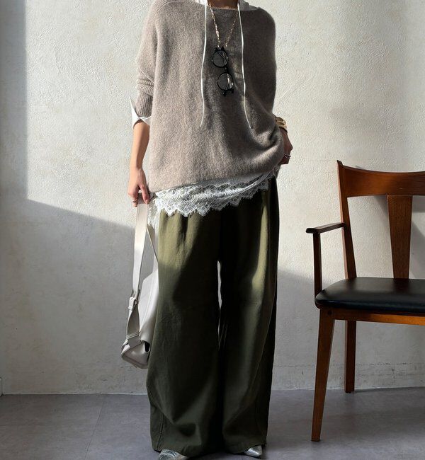  「レース切替チュニック」|シャツ・ブラウス|