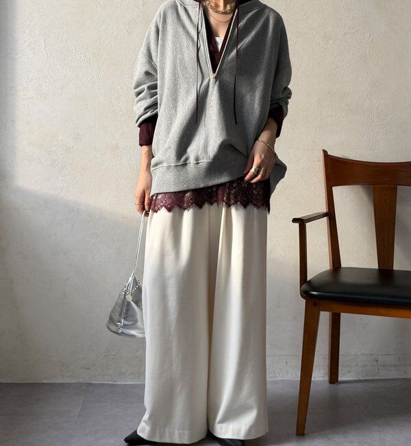  「レース切替チュニック」|シャツ・ブラウス|