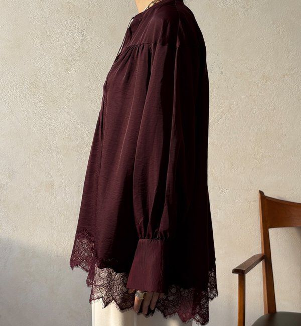  「レース切替チュニック」|シャツ・ブラウス|