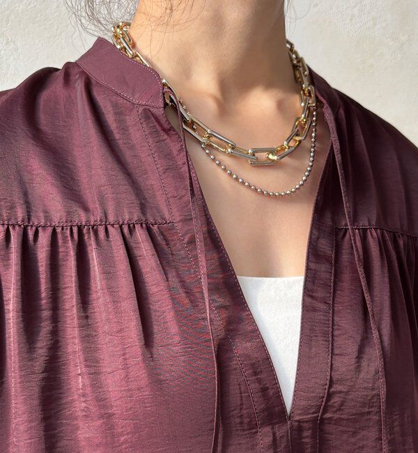  「レース切替チュニック」|シャツ・ブラウス|