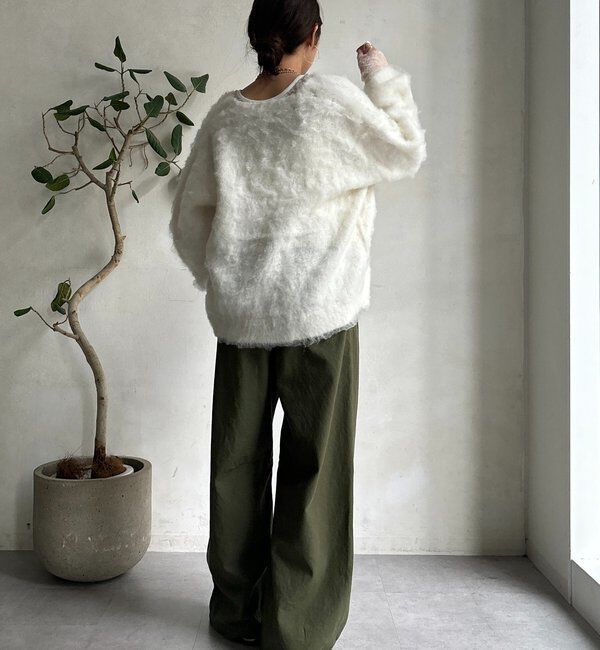  「ブラッシュ加工シルバーボタンカーディガン」|カーディガン|