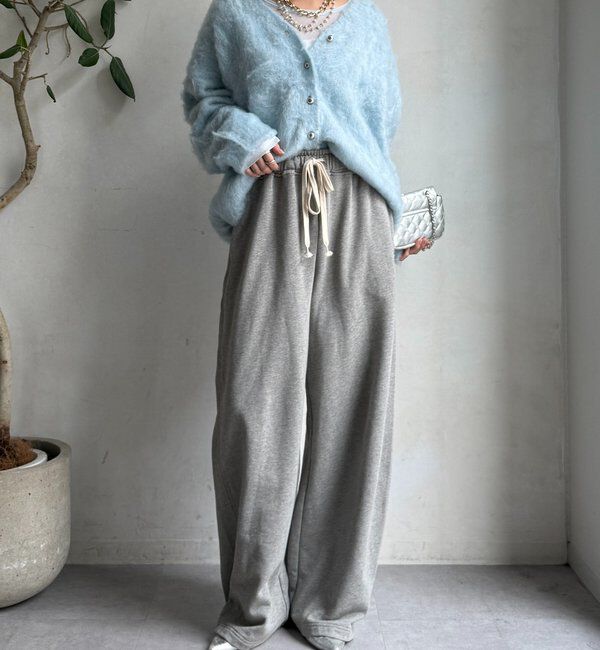  「ブラッシュ加工シルバーボタンカーディガン」|カーディガン|