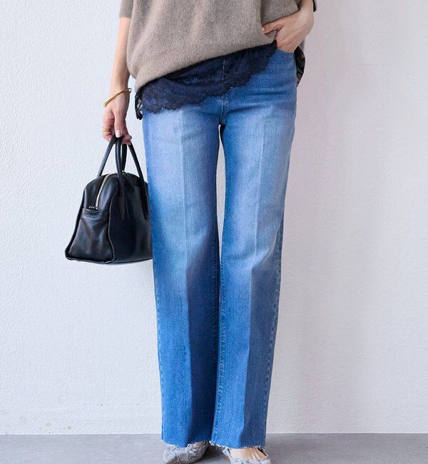  「【快適な履き心地】センタープレスデニム」|デニム|ブルー