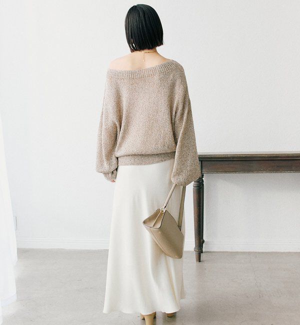  「【ワンショルやオフショルにも！】ペーパーMIXニット」|ニット・セーター|