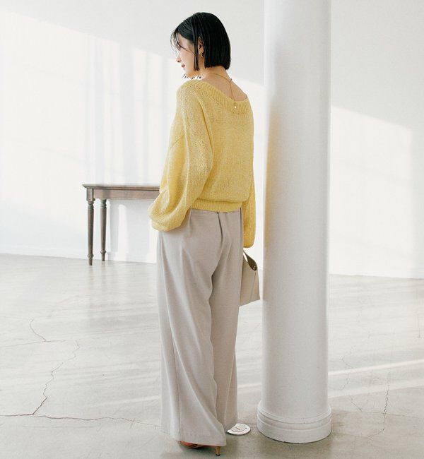  「【ワンショルやオフショルにも！】ペーパーMIXニット」|ニット・セーター|