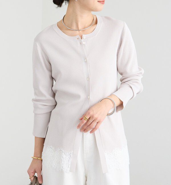  「【鮮度抜群】レーストリムカーディガン」|カーディガン|
