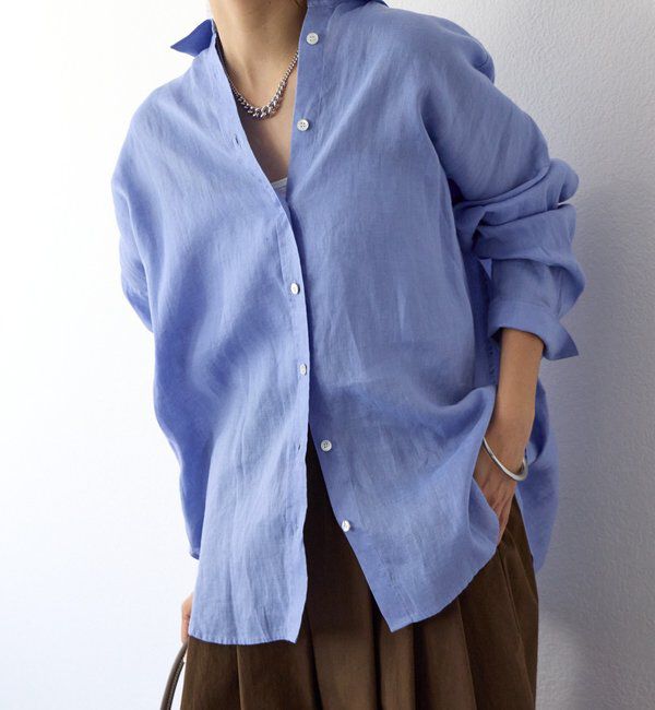  「予約【名品/サイズ展開あり】リネンワイドシャツ」|シャツ・ブラウス|