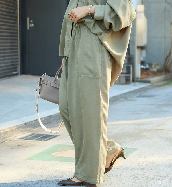  「予約【セットアップ可/こなれ感抜群】ガーメントダイ2wayワイドパンツ」|チノ|