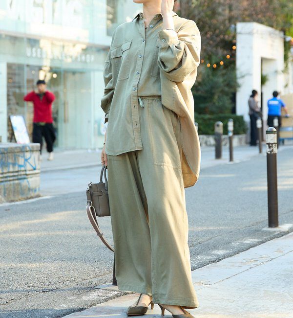  「予約【セットアップ可/こなれ感抜群】ガーメントダイ2wayワイドパンツ」|チノ|