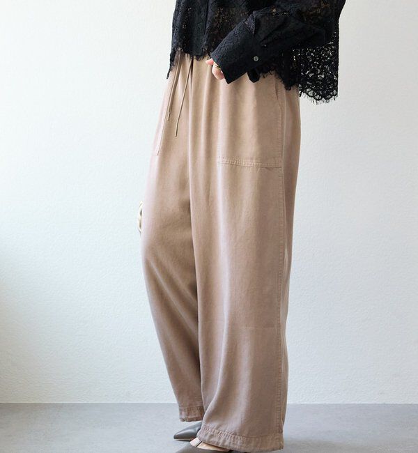  「予約【セットアップ可/こなれ感抜群】ガーメントダイ2wayワイドパンツ」|チノ|モカ