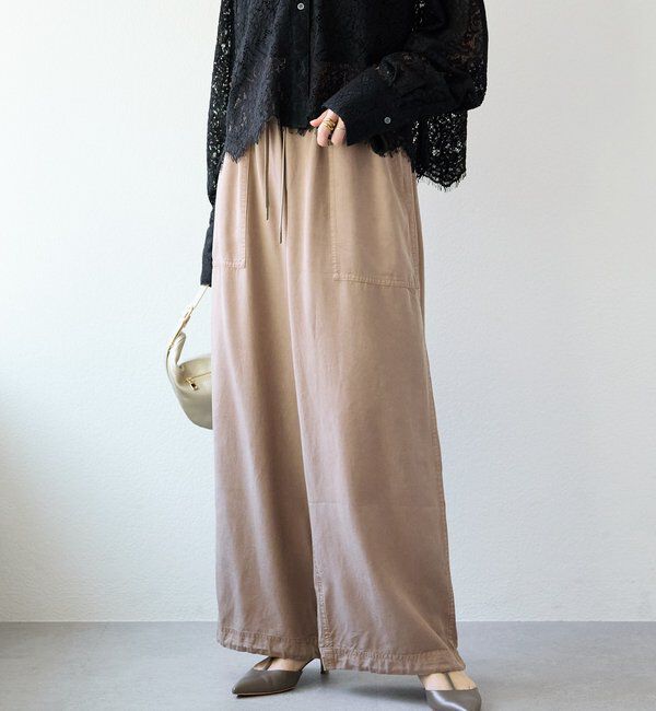 「予約【セットアップ可/こなれ感抜群】ガーメントダイ2wayワイドパンツ」|チノ|