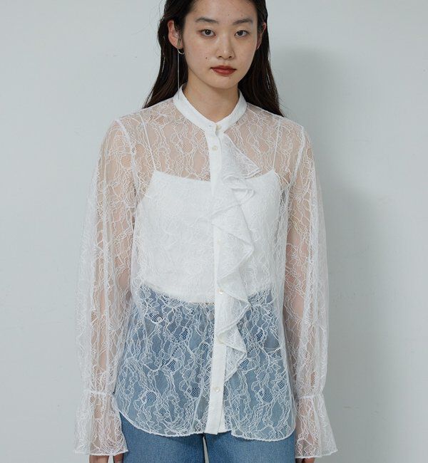  「シアーレースフリルブラウス」|シャツ・ブラウス|