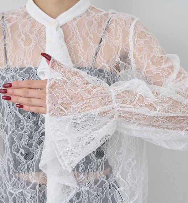  「シアーレースフリルブラウス」|シャツ・ブラウス|