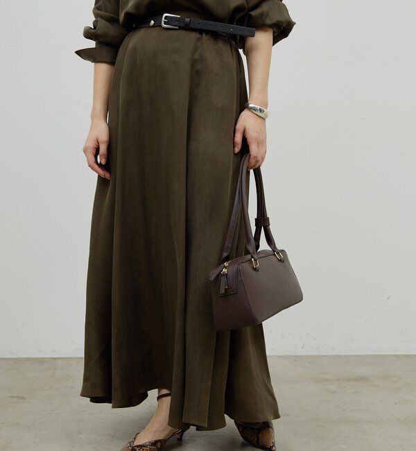  「【楽ちん&times;エレガント】【セットアップ対応】キュプラフレアスカート」|スカート|