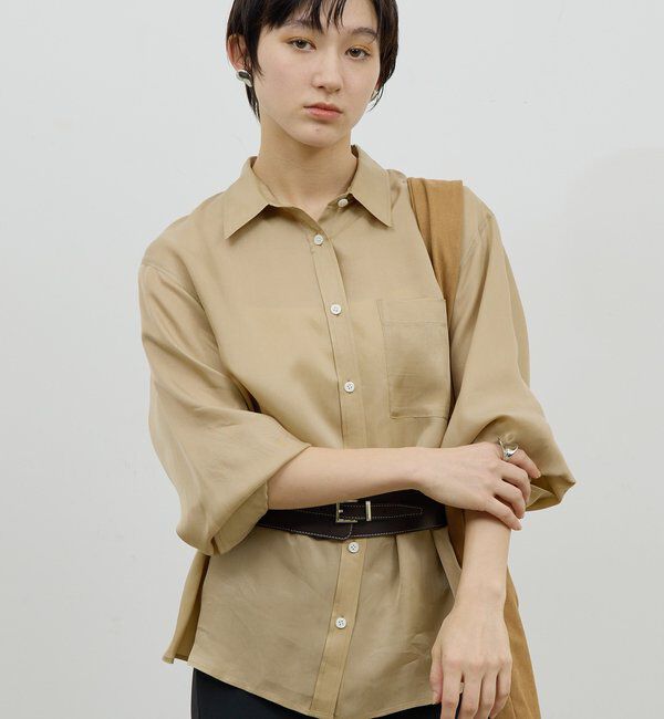  「【洗練ブラウス】【2way】キュプラブラウス」|シャツ・ブラウス|