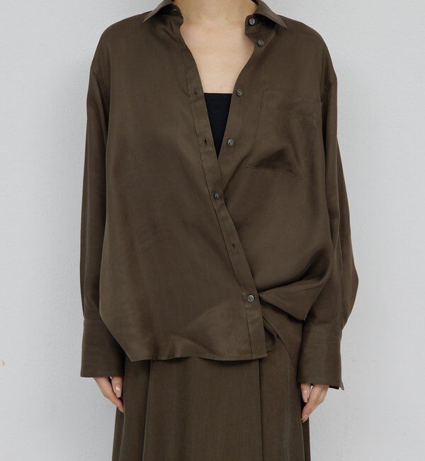  「【洗練ブラウス】【2way】キュプラブラウス」|シャツ・ブラウス|