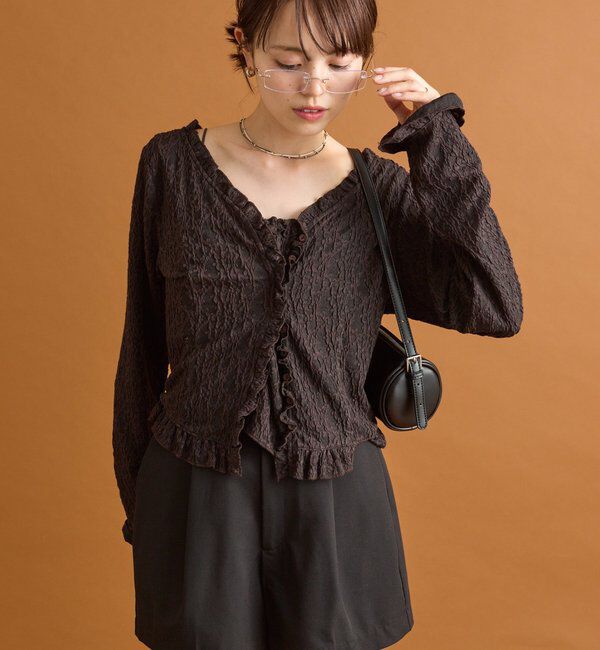  「ビスチェSETレースカーデ」|カーディガン|ブラウン