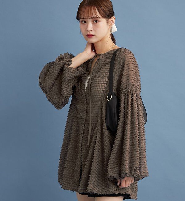  「【@akane__11.1企画】フリンジシェイプチュニック」|シャツ・ブラウス|オリーブ