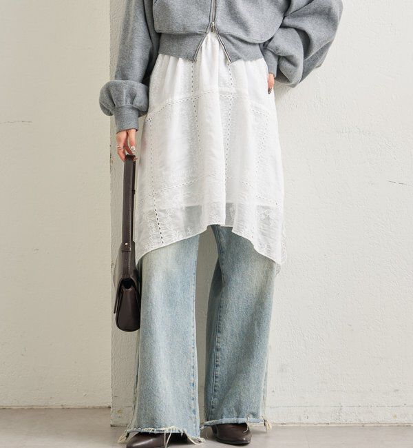  「エンブロイダリー ヘムスカート」|スカート|