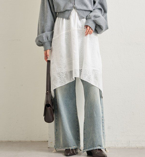  「エンブロイダリー ヘムスカート」|スカート|